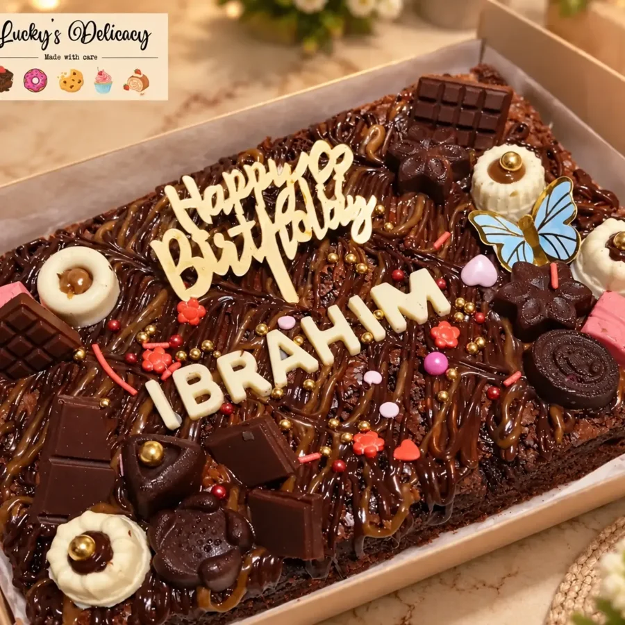 A handmade celebration dessert